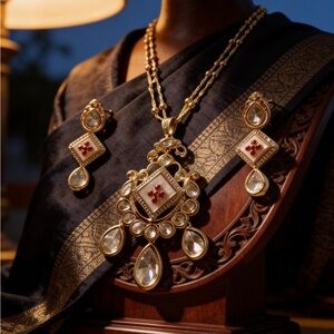 Gold plated Mother of Pearl Necklace set